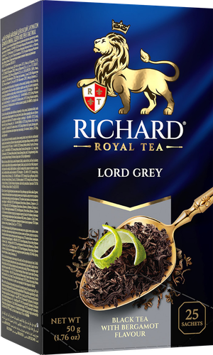 Чай черный RICHARD Lord Grey Цейлонский байховый, 25пак, крупный план