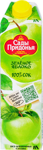 Сок САДЫ ПРИДОНЬЯ Зеленое яблоко осветленный восстановленный, 1л, фото