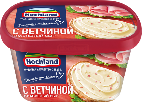 Сыр плавленый HOCHLAND с ветчиной 55%, без змж, 400г, детальное фото
