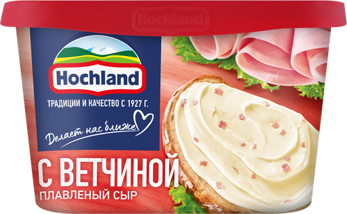 Сыр плавленый HOCHLAND с ветчиной 55%, без змж, 400г, вид