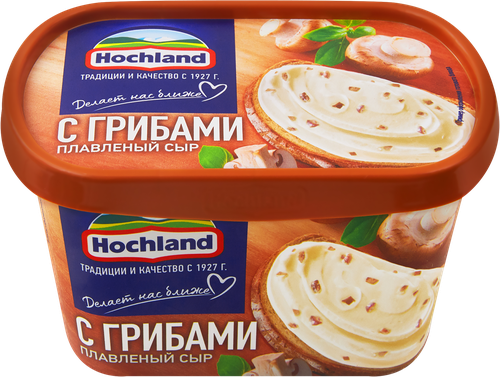 Сыр плавленый HOCHLAND с грибами 55%, без змж, 400г, вид