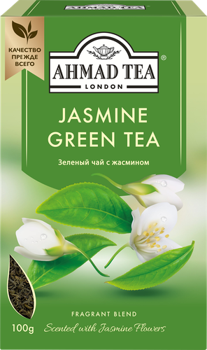Чай зеленый AHMAD TEA Китайский с жасмином байховый листовой, 100г, детальное фото