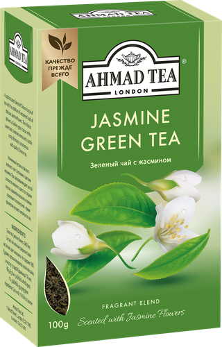 Чай зеленый AHMAD TEA Китайский с жасмином байховый листовой, 100г, картинка