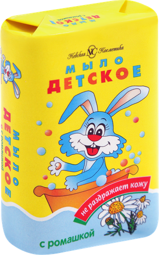 Мыло туалетное детское НЕВСКАЯ КОСМЕТИКА Детское с ромашкой, 90г, крупный план