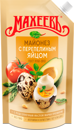 Майонез МАХЕЕВЪ с перепелиным яйцом 67%, 400мл, крупный план