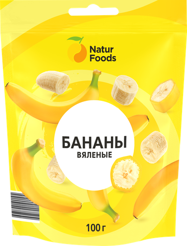 Бананы NATUR FOODS вяленые, 100г, детальное фото