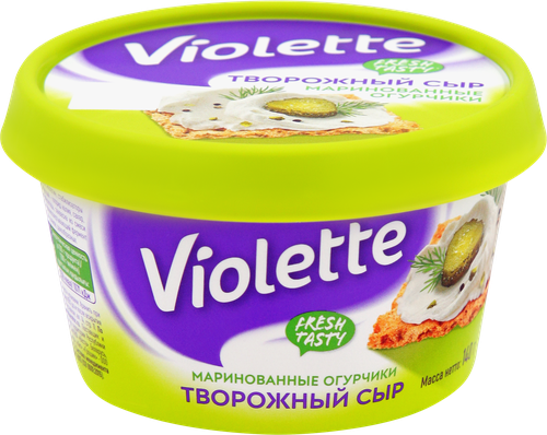 Сыр творожный КАРАТ Виолетта с огурцами и зеленью 70%, без змж, 140г, фото