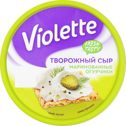 Сыр творожный КАРАТ Виолетта с огурцами и зеленью 70%, без змж, 140г, фотография