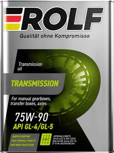 Масло трансмиссионное ROLF 75W-90 GL-4, 4л, изображение