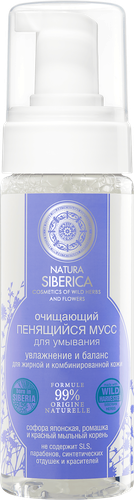 Мусс для лица NATURA SIBERICA очищающий пенящийся, 150мл, вид
