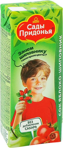 Сок САДЫ ПРИДОНЬЯ Яблоко, шиповник, с 6 месяцев, 200мл, детальное фото