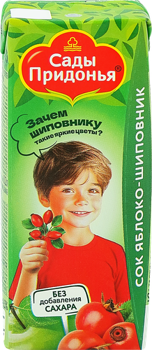 Сок САДЫ ПРИДОНЬЯ Яблоко, шиповник, с 6 месяцев, 200мл, детальное фото
