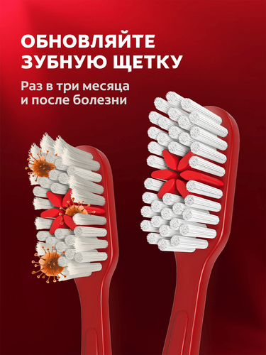 Зубная щетка COLGATE Макс Блеск, средней жесткости, 1+1, 2шт, крупный план