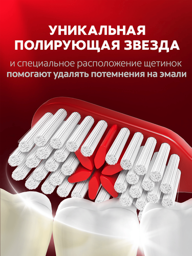 Зубная щетка COLGATE Макс Блеск, средней жесткости, 1+1, 2шт, крупный план
