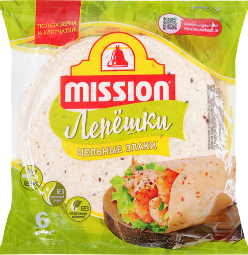 Лепешки тортильи MISSION пшеничные со злаками, 250г, изображение