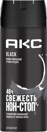 Дезодорант-антиперспирант спрей мужской АКС Black, 150мл, крупный план