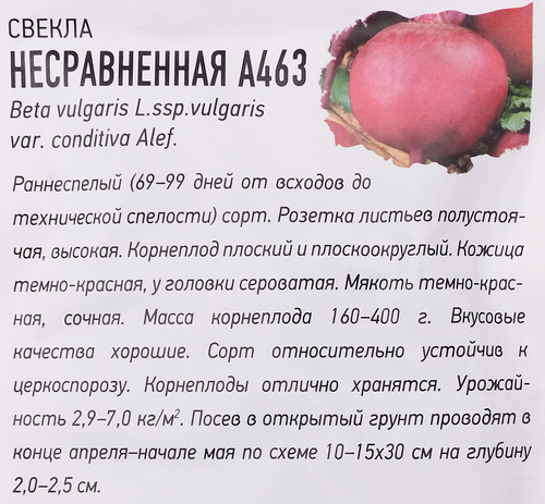 Семена УДАЧНЫЕ СЕМЕНА Свекла Несравненная А463, 3г, картинка