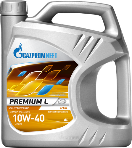 Масло моторное GAZPROMNEFT Premium L 10W-40 API SL/CF синтетическое, 
Арт. 110619, 4л, вид