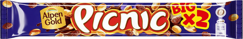 Шоколадный батончик PICNIC BIG, 76г, крупный план