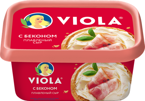 Сыр плавленый VIOLA с беконом 50%, без змж, 400г, крупный план