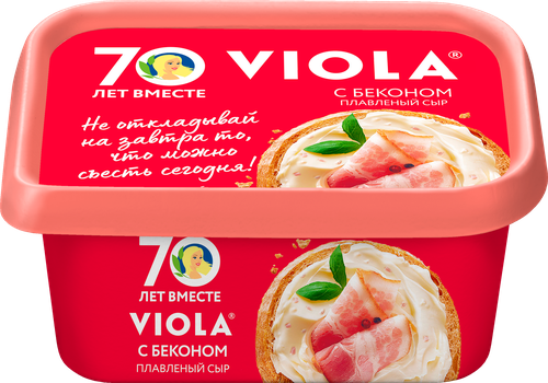 Сыр плавленый VIOLA с беконом 50%, без змж, 400г, вид