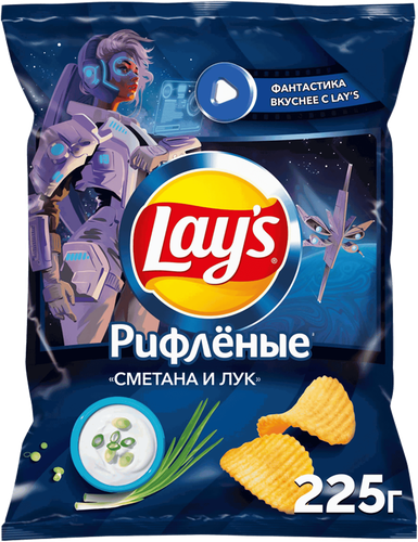 Чипсы картофельные LAY'S Сметана и лук, 225г, детальное фото