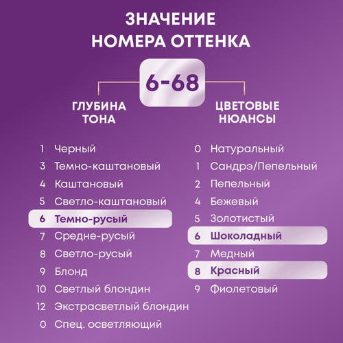 Крем-краска для волос ПАЛЕТТ Интенсивный цвет 6–68 (LW3) Горячий шоколад, 110мл, фото