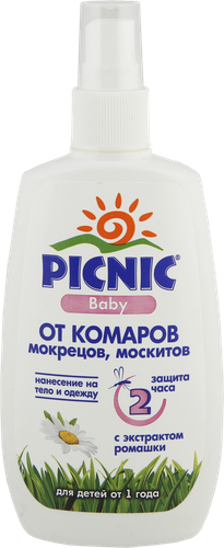 Спрей от комаров, мокрецов, москитов PICNIC Baby, 120мл, детальное фото