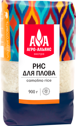 Рис для плова АГРО-АЛЬЯНС Экстра, 900г, картинка
