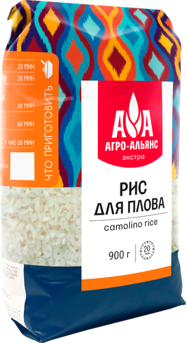 Рис для плова АГРО-АЛЬЯНС Экстра, 900г, вид