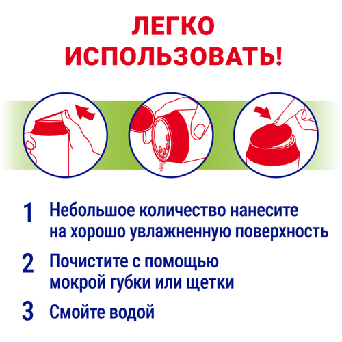 Порошок для чистки ПЕМОЛЮКС Яблоко, 480г, крупный план