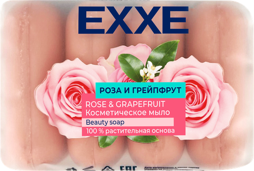 Мыло твердое EXXE с ароматом Розы и грейпфрута, классическое, 280г, фотография