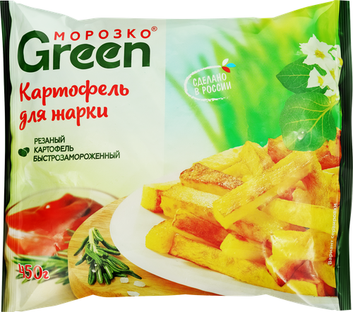 Картофель для жарки замороженный МОРОЗКО Green, 450г, вид