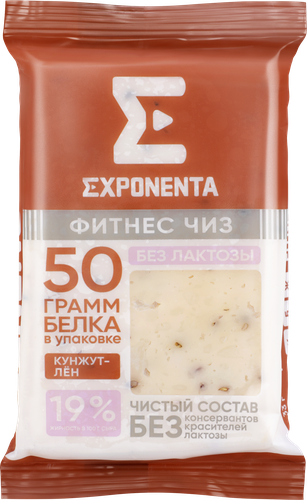 Сыр EXPONENTA Фитнес чиз с кунжутом и льном 35%, без змж, 165г, детальное фото
