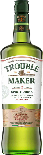 Напиток спиртной TROUBLE MAKER Зерновой дистиллированный купажированный выдержанный 40%, 0.7л, фото