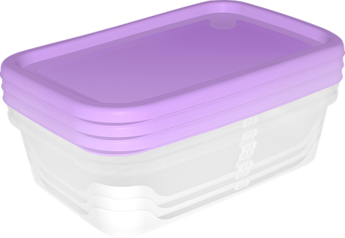 Набор емкостей для продуктов FUNCOOK Фьюжн, прямоугольные, Арт. FС1165, 3шт, фотография