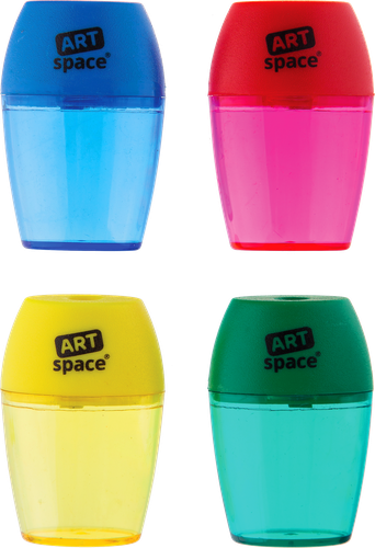 Точилка ARTSPACE 1 отверстие, пластиковая, контейнер, в ассортименте Арт. SHP206_1997, крупный план