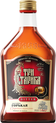 Настойка ТРИ СТАРИКА 35–40%, горькая, 0.25л, детальное фото