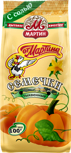 Семечки тыквенные ОТ МАРТИНА неочищенные с солью, 100г, детальное фото