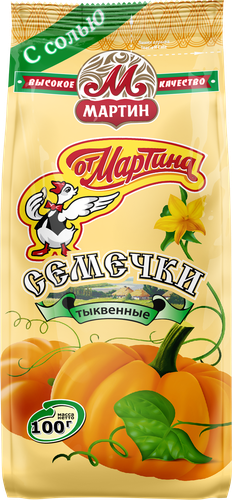 Семечки тыквенные ОТ МАРТИНА неочищенные с солью, 100г, фотография