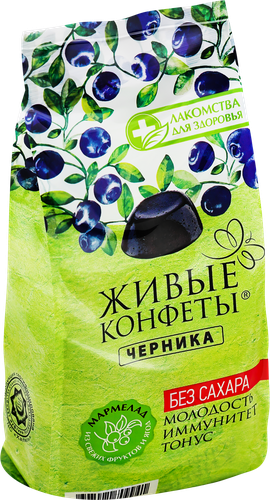 Мармелад ЛАКОМСТВА ДЛЯ ЗДОРОВЬЯ Живые конфеты, Черника, 170г, детальное фото