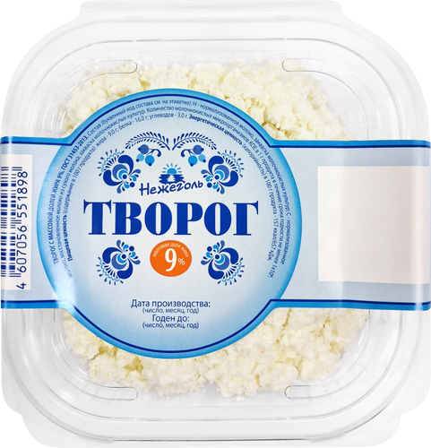 Творог НЕЖЕГОЛЬ 9%, без змж, 400г, вид