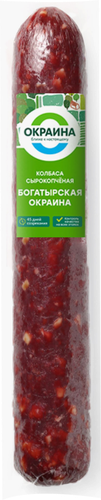 Колбаса сырокопченая ОКРАИНА Богатырская полусухая, весовая, крупный план