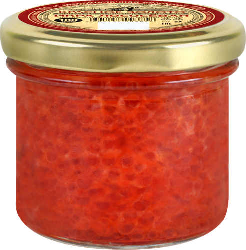 Икра лососевая КРАСНОЕ ЗОЛОТО красная, 1-й сорт, 100г, картинка