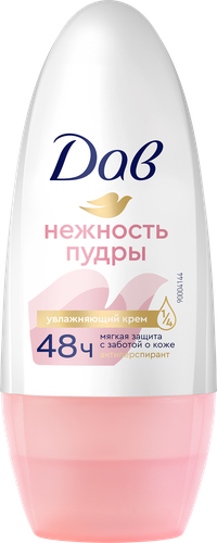 Дезодорант-антиперспирант роликовый женский ДАВ Нежность пудры, 50мл, крупный план