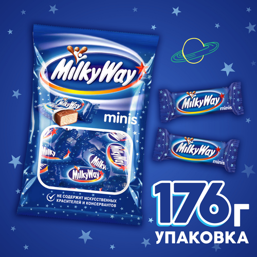 Конфеты MILKY WAY Minis с молочным суфле, 176г, крупный план