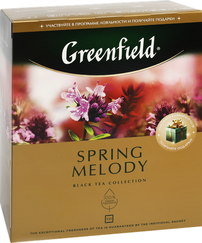 Чай черный GREENFIELD Spring Melody, 100пак, изображение