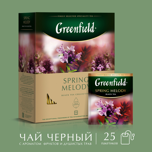 Чай черный GREENFIELD Spring Melody, 100пак, вид