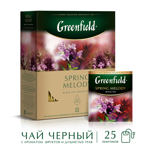 Чай черный GREENFIELD Spring Melody, 100пак, детальное фото