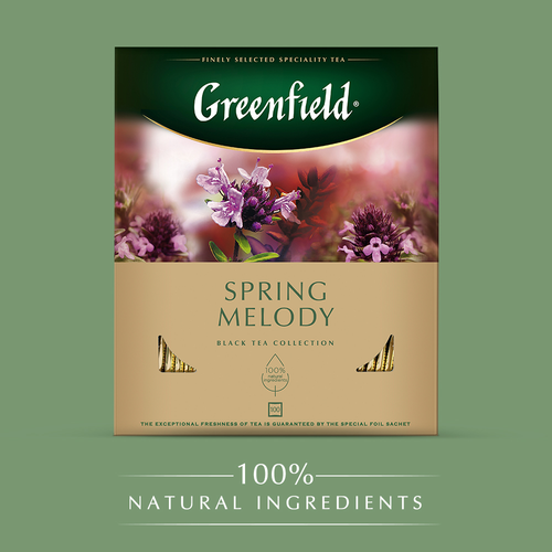 Чай черный GREENFIELD Spring Melody, 100пак, фотография